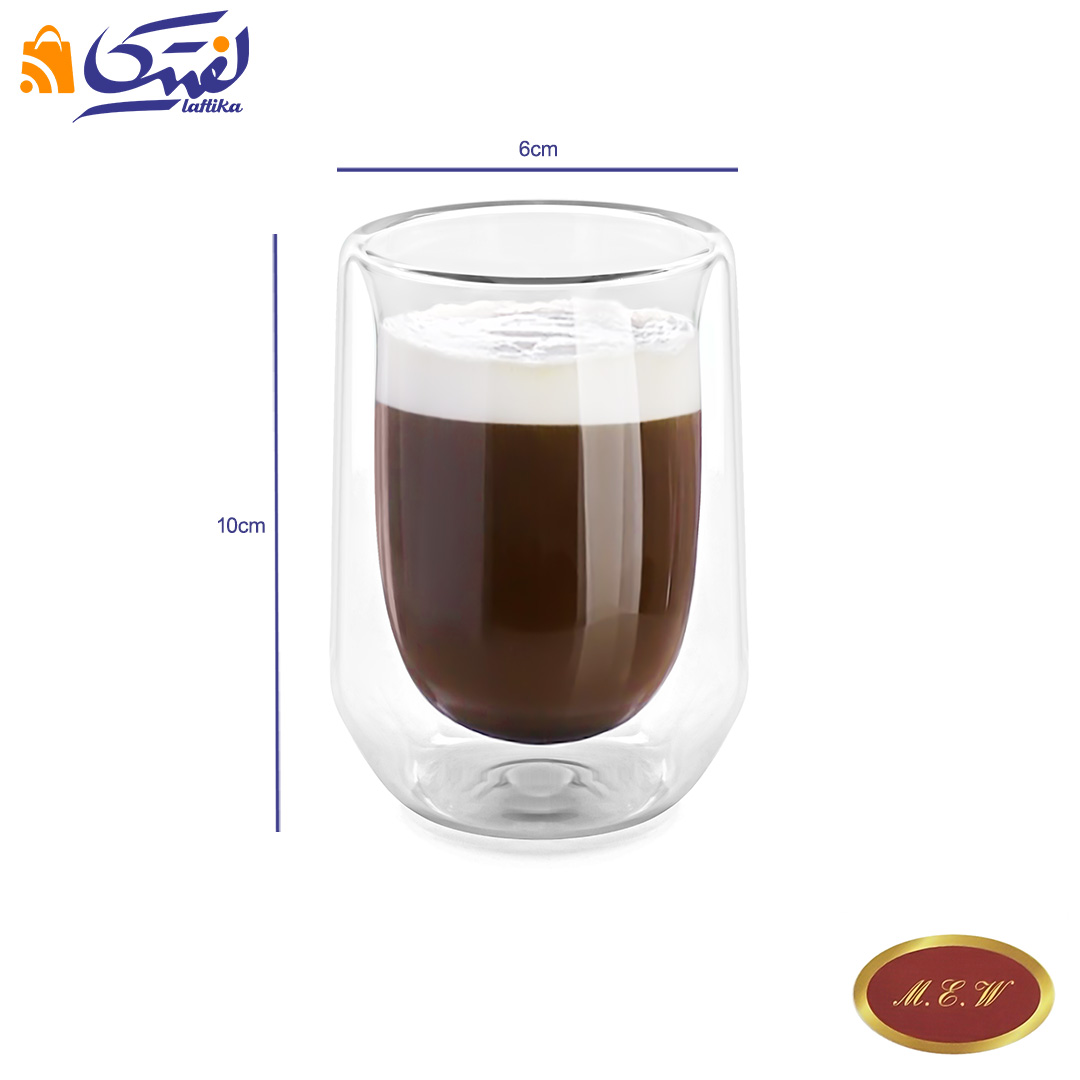 قیمت لیوان پیرکس M.E.W دوجداره 160 میلی لیتر تک عددی