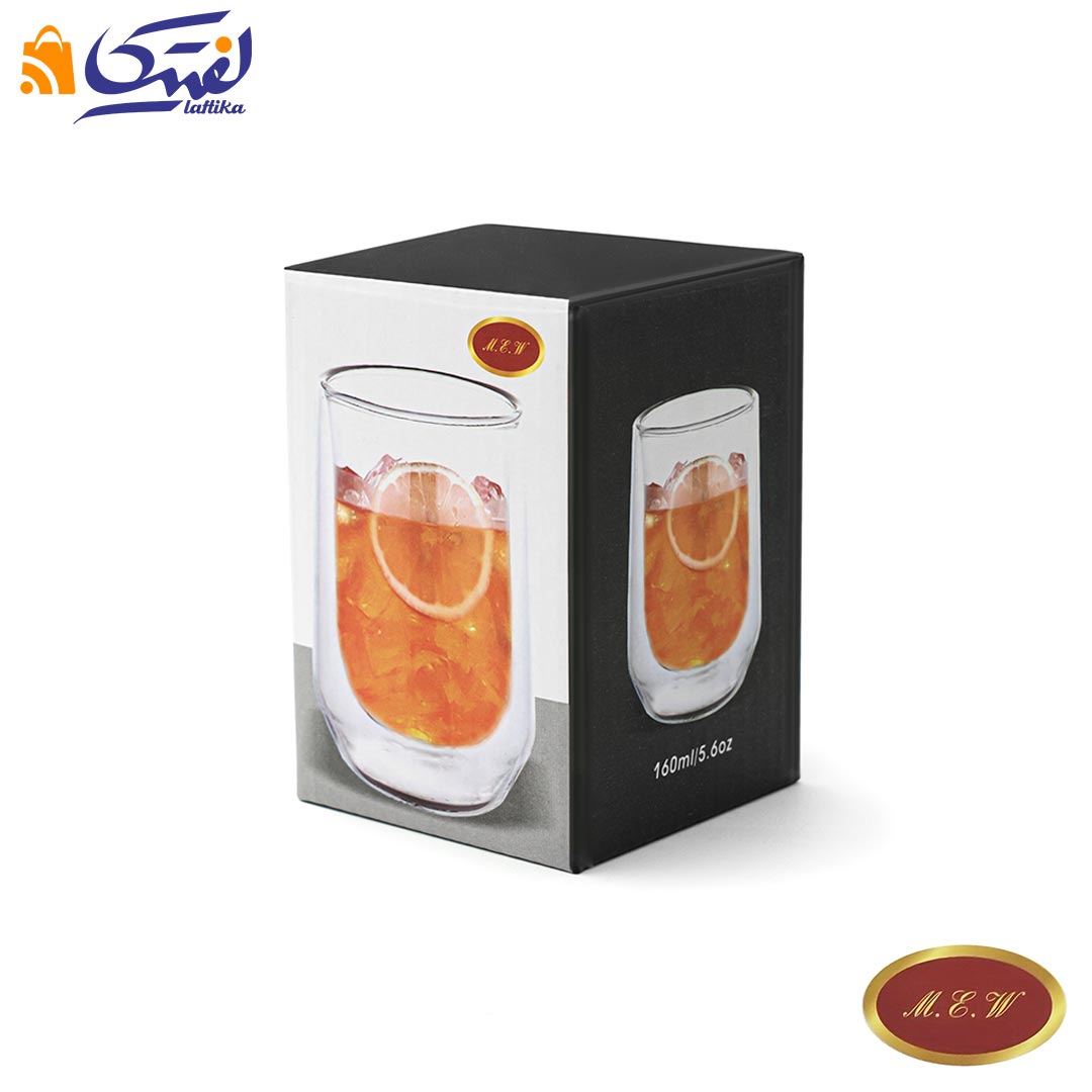 خرید لیوان پیرکس M.E.W دوجداره 160 میلی لیتر تک عددی