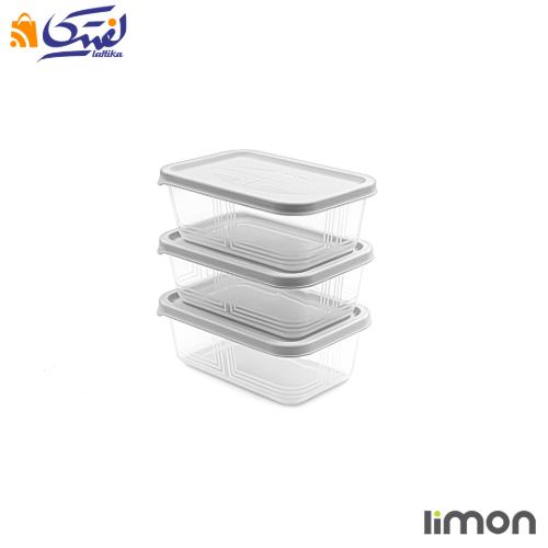 قیمت ظرف نگهدارنده مستطیل 550 میلی لیتر 3 عددی لیمون 2405