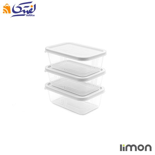 خرید ظرف نگهدارنده مستطیل 550 میلی لیتر 3 عددی لیمون 2405