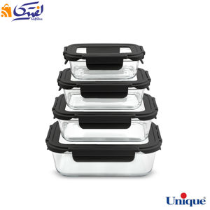 ظرف غذا مستطیل 4 عددی پیرکس یونیک UN-1400