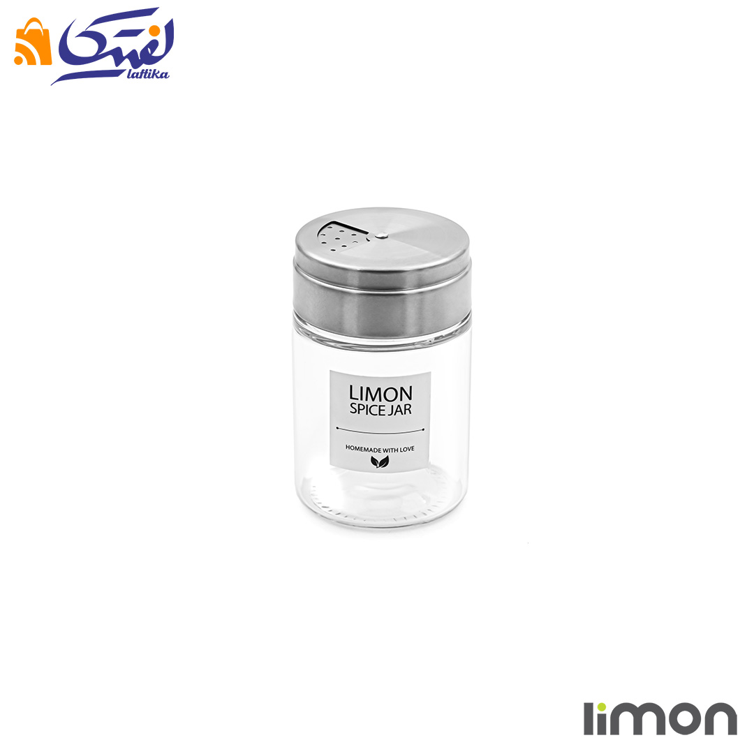 جا ادویه شیشه ای درب استیل 140 سی سی لیمون 2383