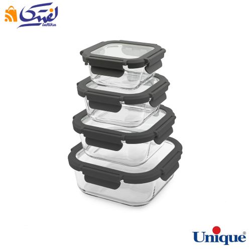 ظرف غذا مربع 4 عددی پیرکس یونیک UN-1402