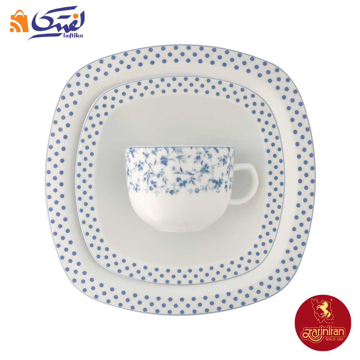 طرح بشقاب و فنجان های سرویس چینی ورنیکا 98 پارچه 12 نفر