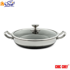 تابه استیل کربنی CC8163-32 دو دسته چیک چف