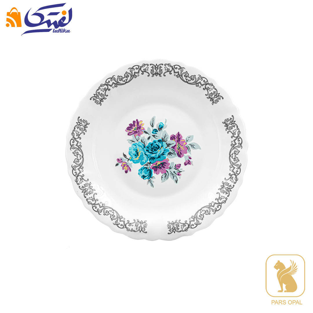 بشقاب پیش دستی 195 پارس اپال طرح نلی آبی کد 180