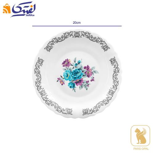قیمت بشقاب پیش دستی 195 پارس اپال طرح نلی آبی کد 180