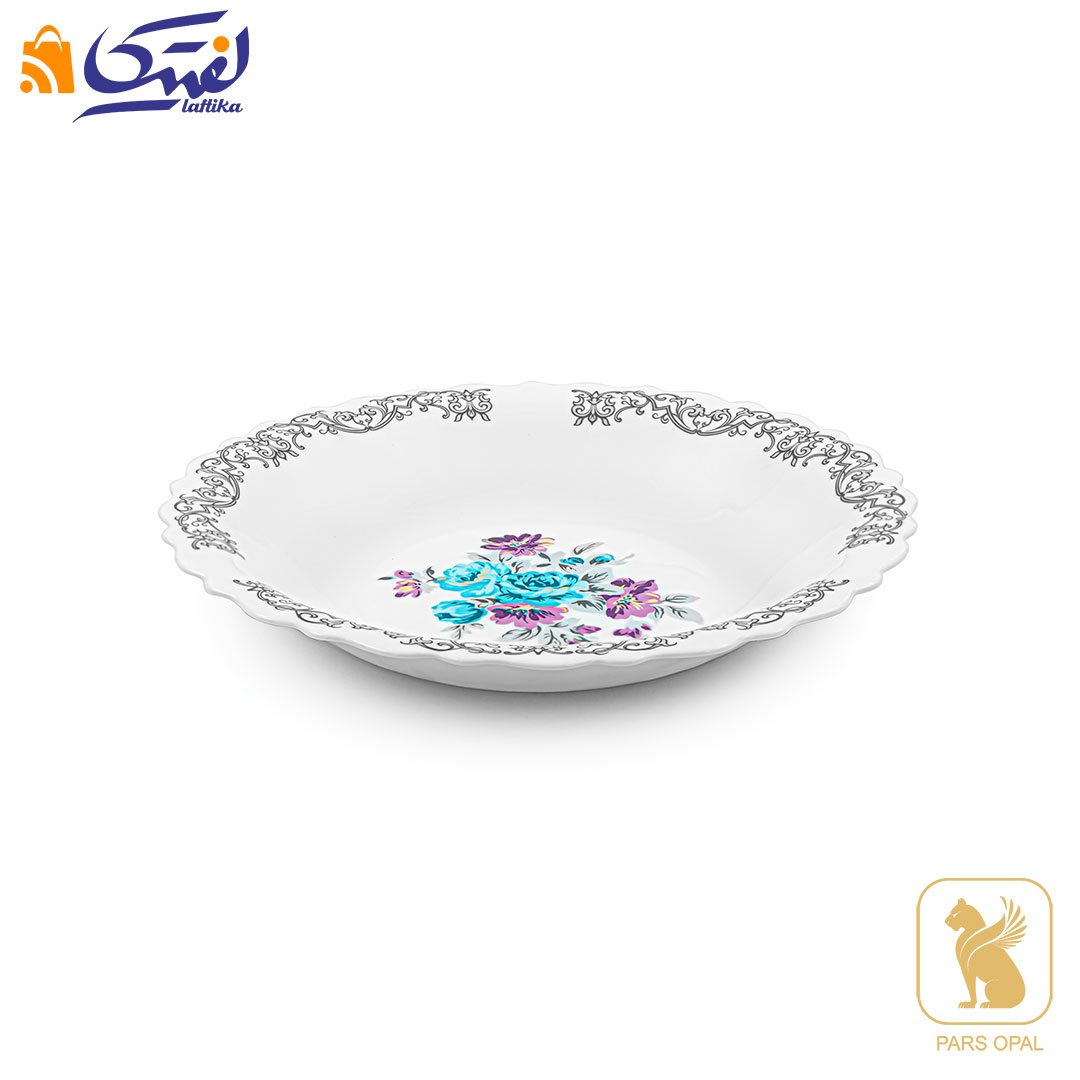 خرید بشقاب گود 225 پارس اپال طرح نلی آبی کد 180