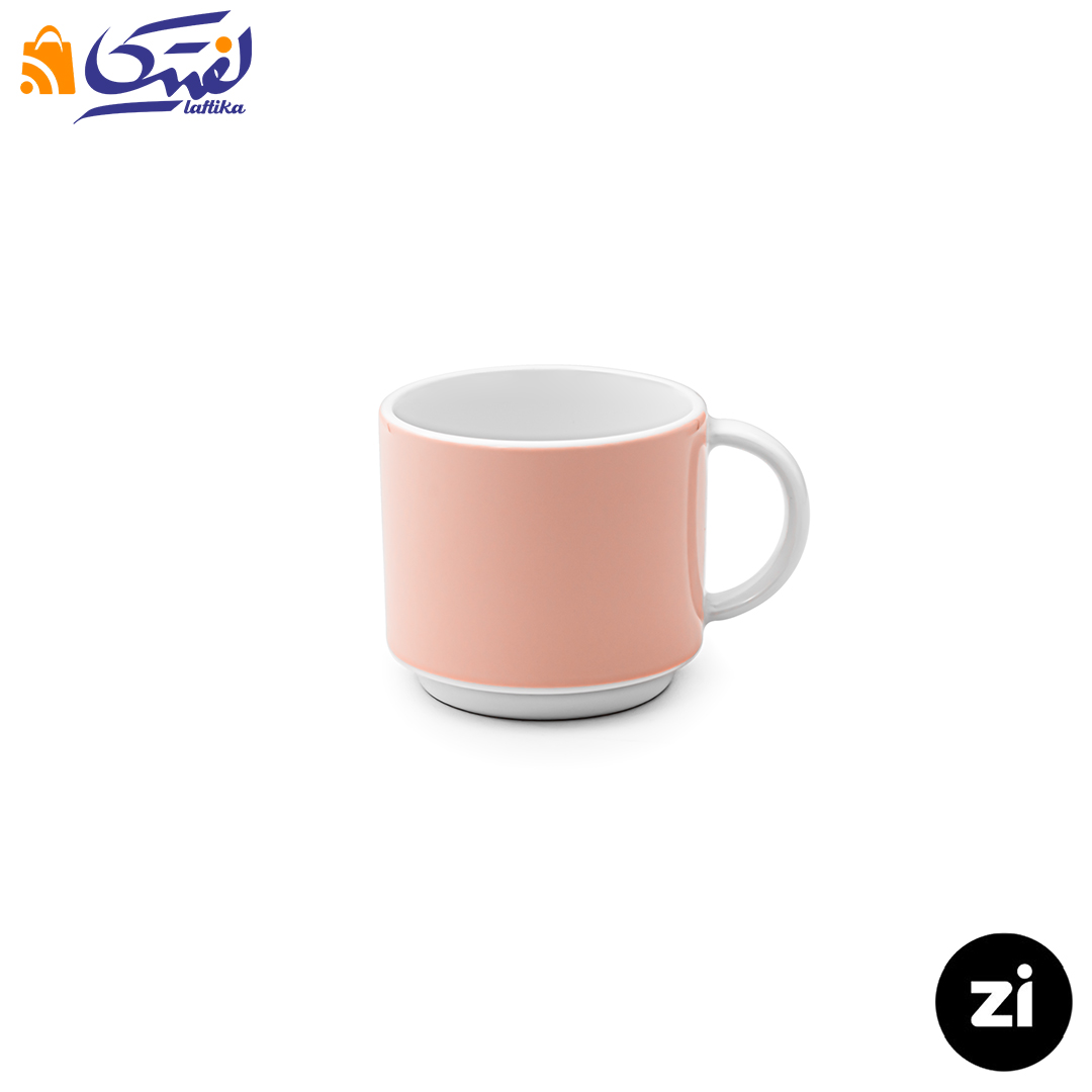 فنجان قهوه خوری چینی زرین Zi فرم اس 6 پاستل گلبهی