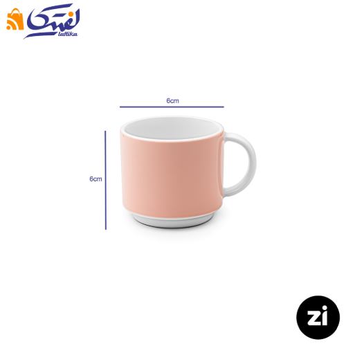 خرید فنجان قهوه خوری چینی زرین Zi فرم اس 6 پاستل گلبهی