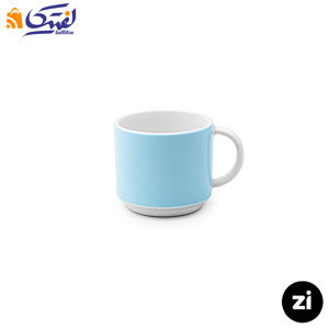 فنجان قهوه خوری چینی زرین ZI فرم اس پاستل آبی سایز 6
