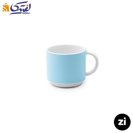فنجان قهوه خوری چینی زرین ZI فرم اس پاستل آبی سایز 6