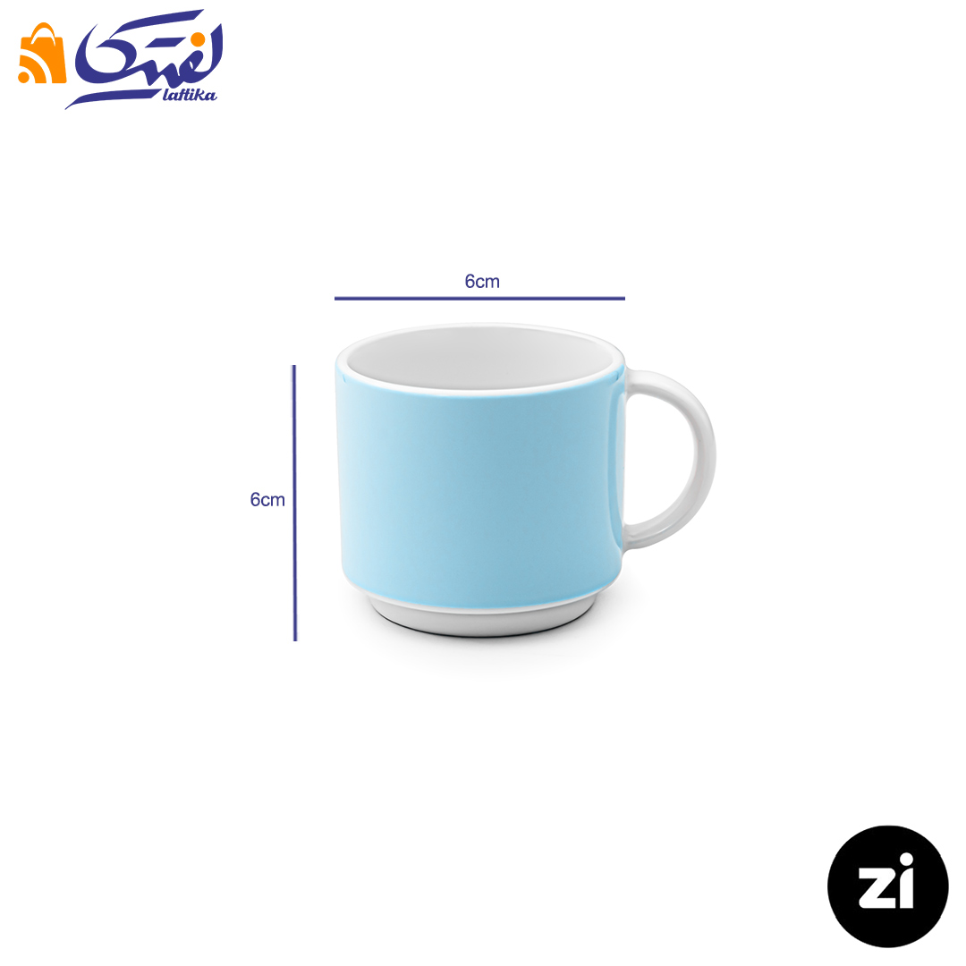 خرید فنجان قهوه خوری چینی زرین ZI فرم اس پاستل آبی سایز 6