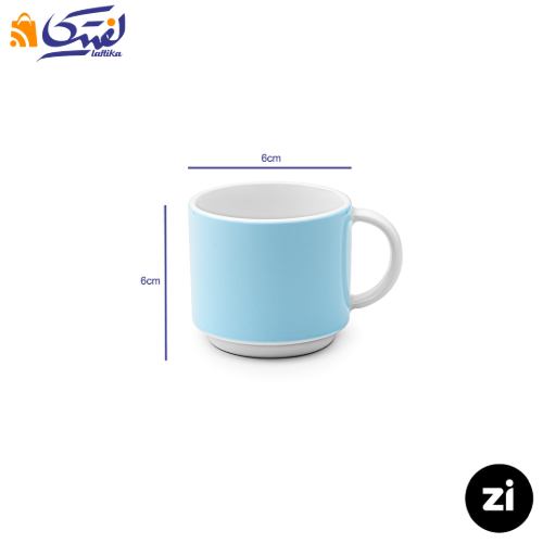 خرید فنجان قهوه خوری چینی زرین ZI فرم اس پاستل آبی سایز 6