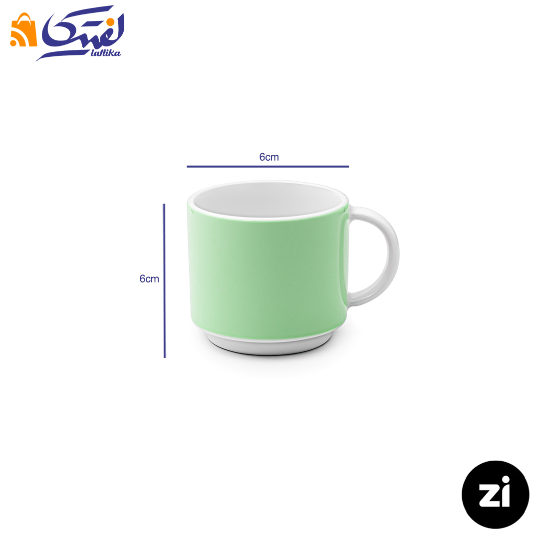 خرید فنجان قهوه خوری چینی زرین Zi فرم اس پاستل سبز