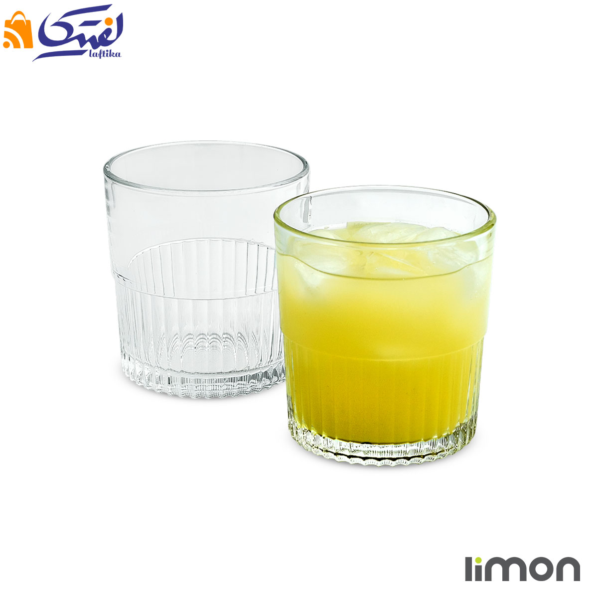 نیم لیوان شیشه ای  لیمون