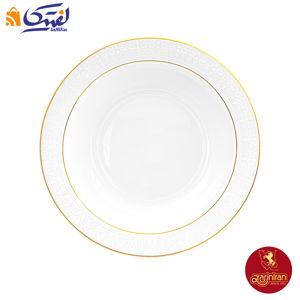 سالاد خوری بزرگ چینی زرین ایتالیا اف طرح سپید صدف سایز 25