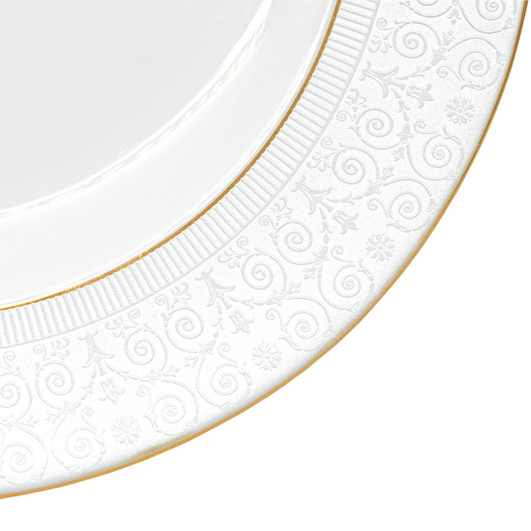 خرید سالاد خوری بزرگ چینی زرین ایتالیا اف طرح سپید صدف سایز 25