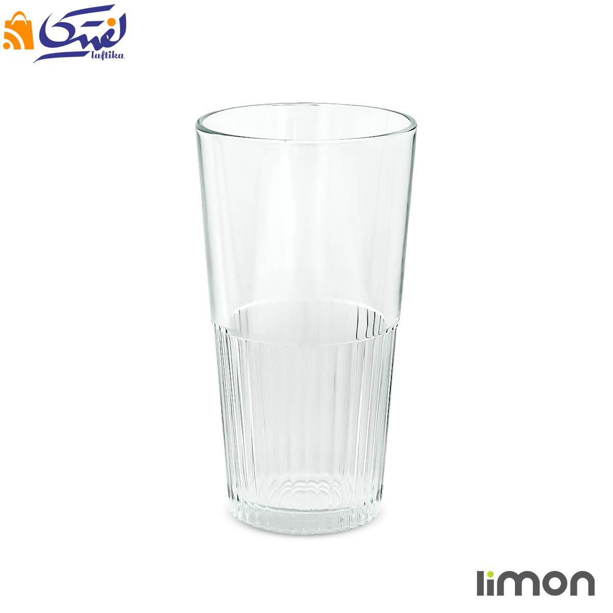 لیوان شیشه ای لیمون شیاردار 500 سی سی 6 عددی 2448