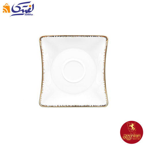 نعلبکی چینی زرین وینچی طرح رویال پلاتینی سایز 16