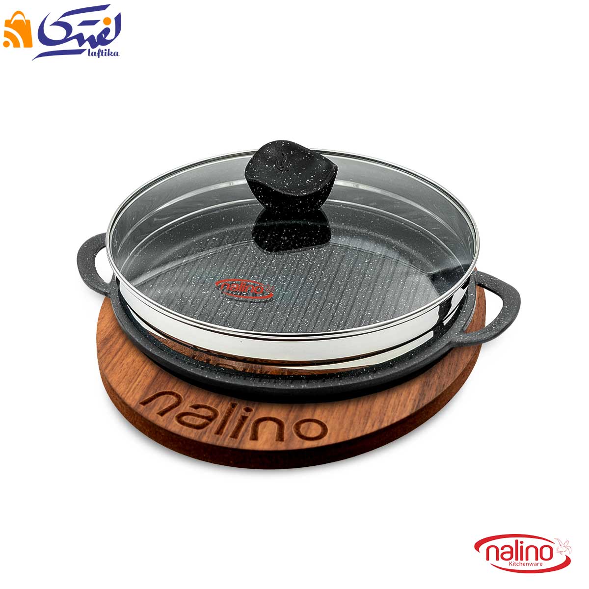 تابه استیک نالینو مدل پادلا padela سایز 26 دربدار با زیره چوبی