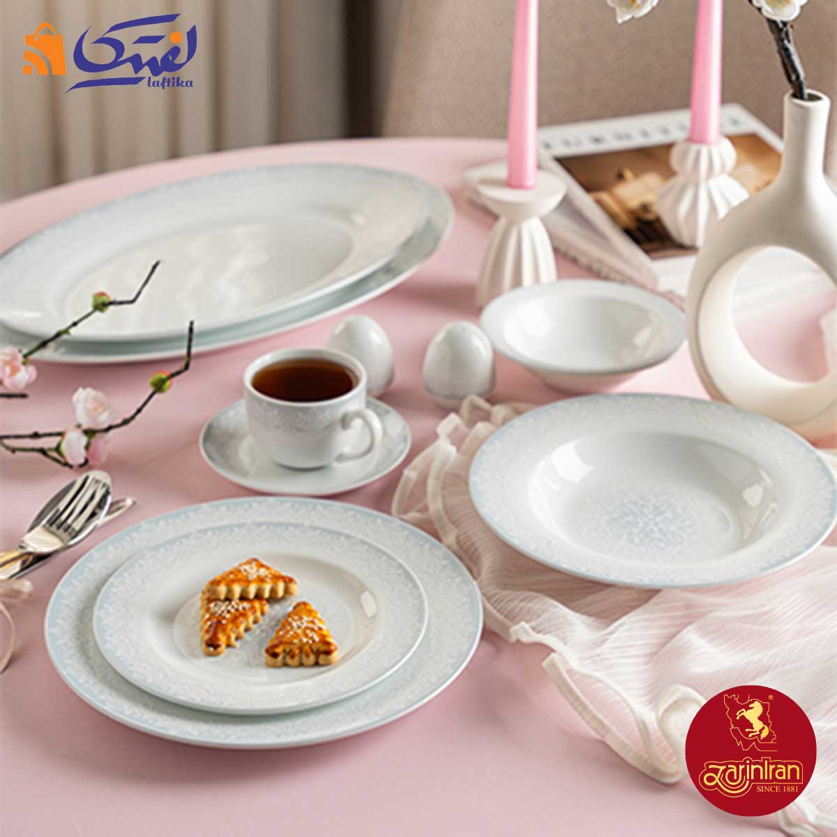 تصویر میز سرویس غذاخوری سابرینا چینی زرین
