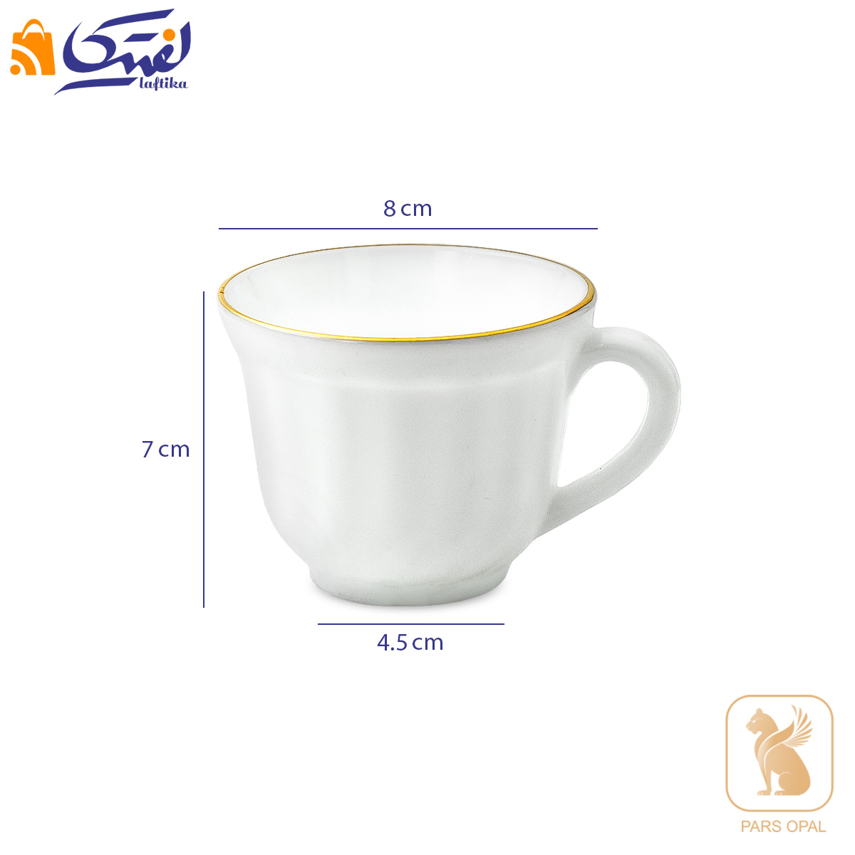 فنجان پارس اپال طرح لب طلا