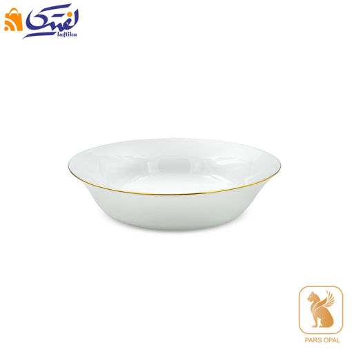 کاسه پارس اپال طرح سفید لب طلا کد 780