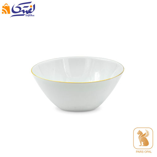 کاسه آبگوشت خوری پارس اپال طرح سفید لب طلا کد 770