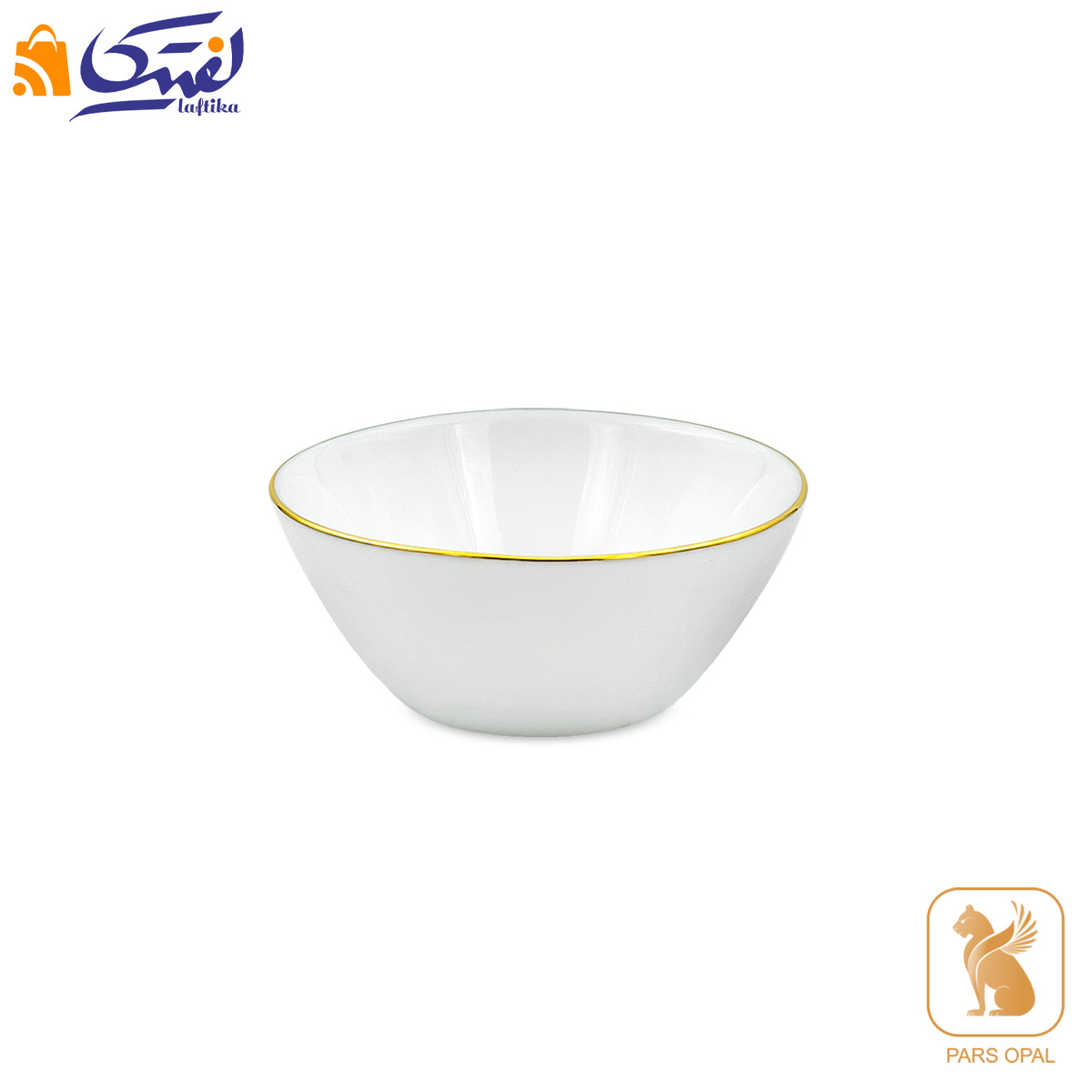 پیاله ماست خوری سفید لب طلا پارس اپال کد 720