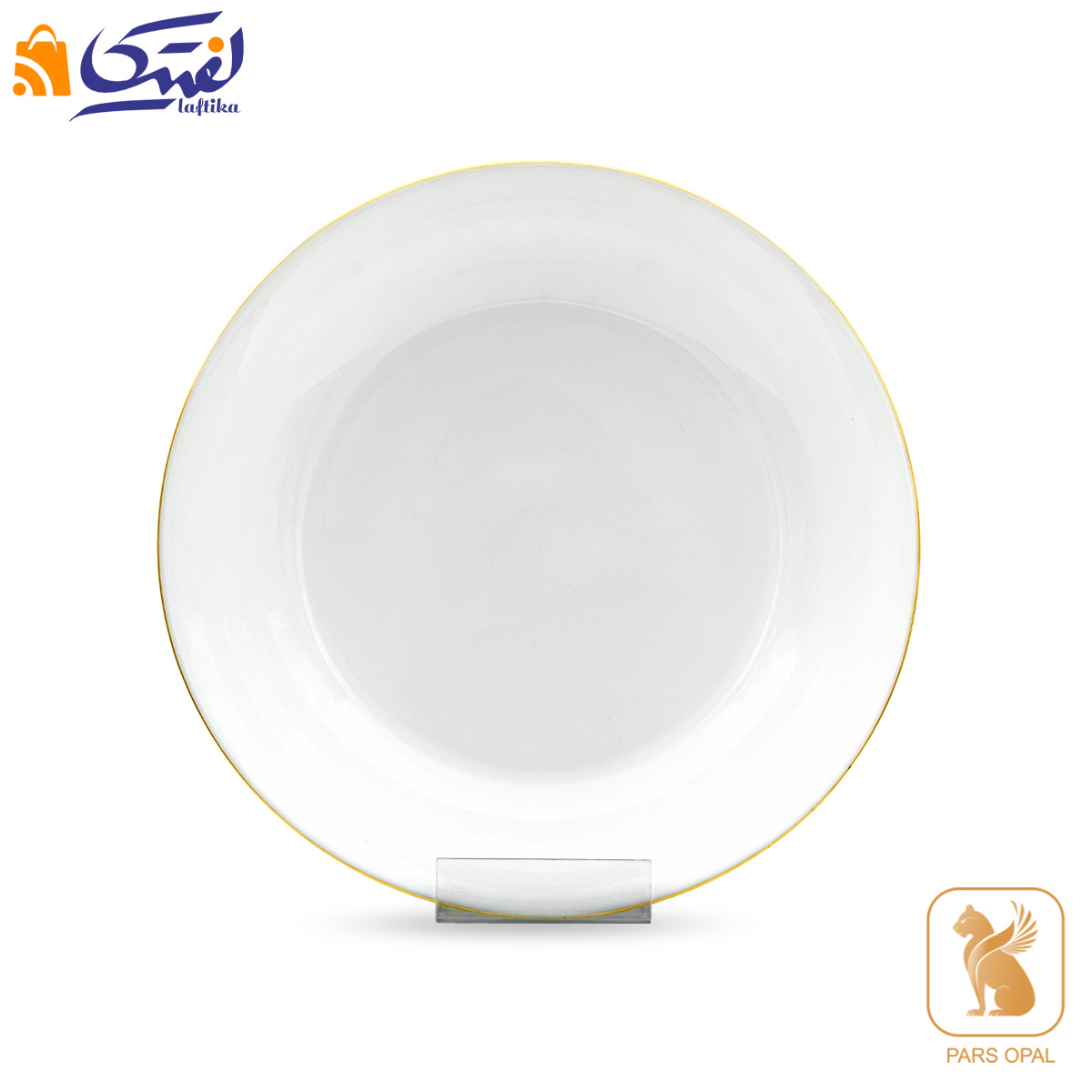 دیس گرد سفید لب طلا اپال کد 1030