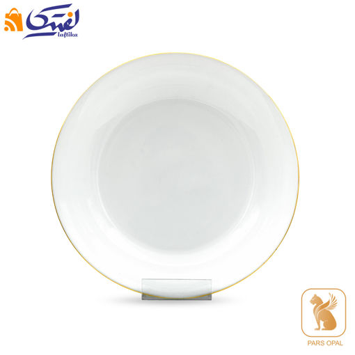 دیس گرد سفید لب طلا اپال کد 1030