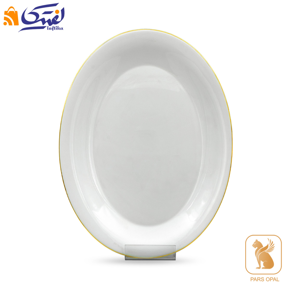 دیس بیضی سفید لب طلا پارس اپال کد 1010