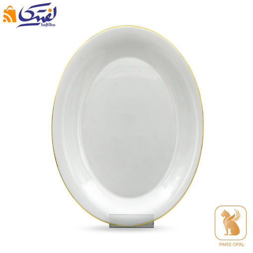 دیس بیضی سفید لب طلا پارس اپال کد 1010