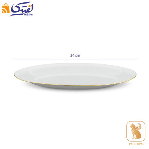 دیس بیضی سفید لب طلا پارس اپال