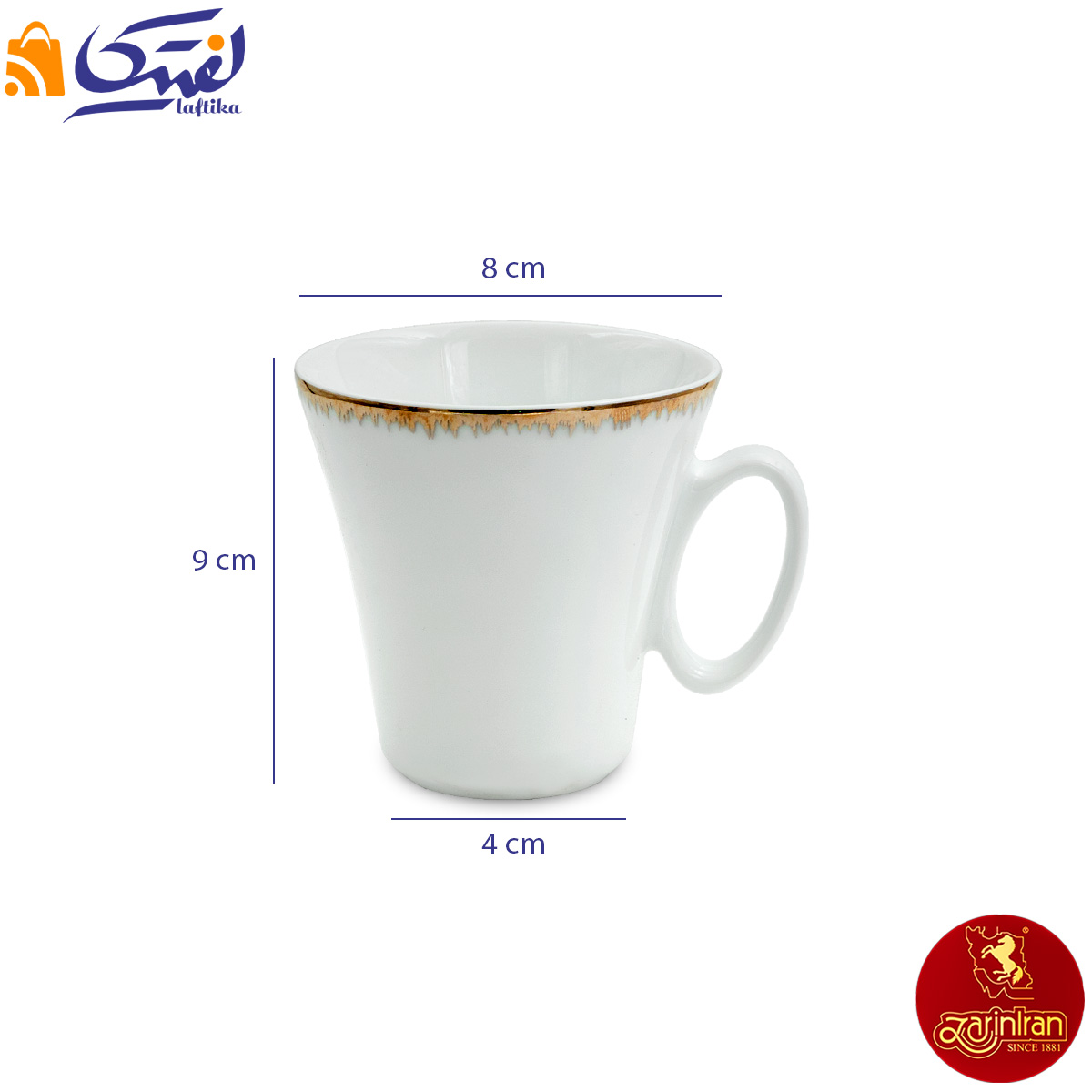 فنجان چای خوری چینی زرین وینچی رویال پلاتینی