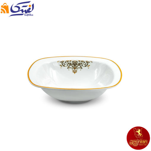 سالاد خوری چینی زرین کواترو طرح مونت کارلو طلایی سایز 16