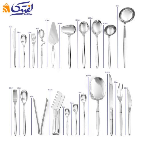 ابعاد اقلام سرویس قاشق و چنگال 143 پارچه بست لایف مدل 219M