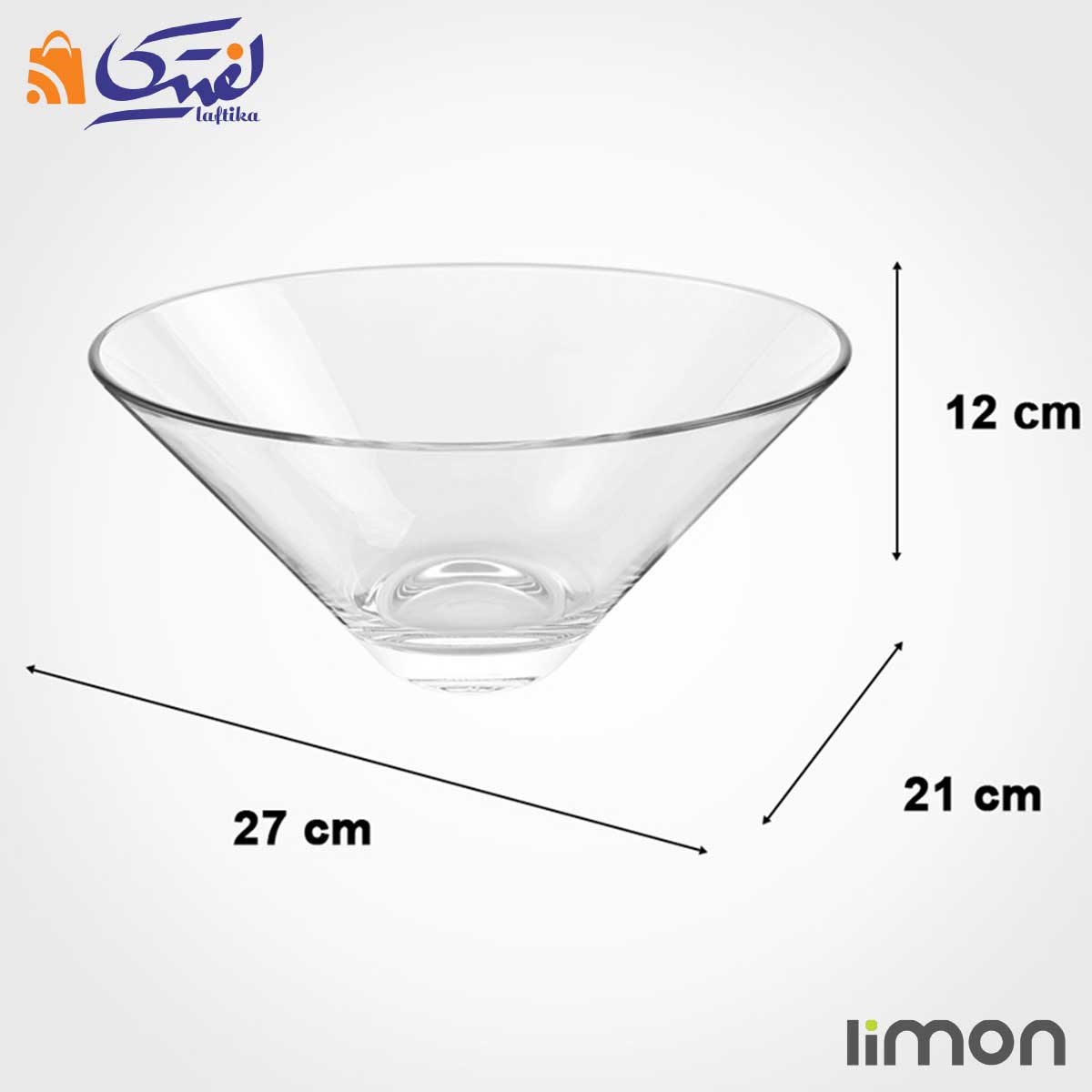ابعاد کاسه  شیشه ای لیمون