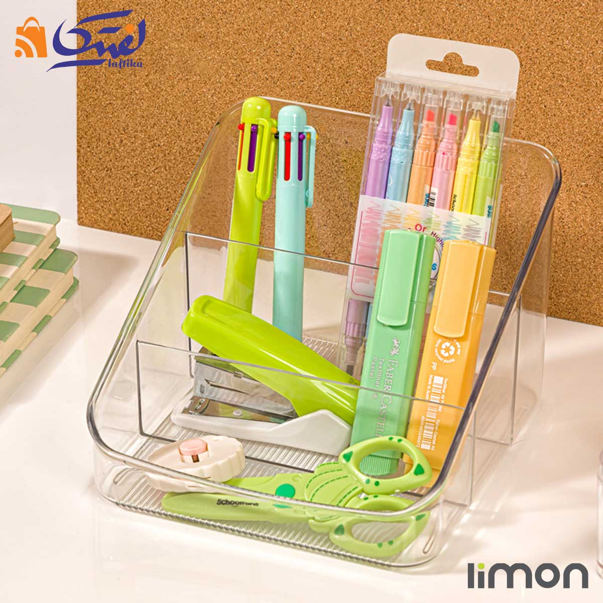نظم دهنده رومیزی لوازم تحریر اکرولیک 3 خانه لیمون 2366