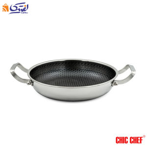 تابه استیل کربنی CC8163-26 دو دسته چیک چف