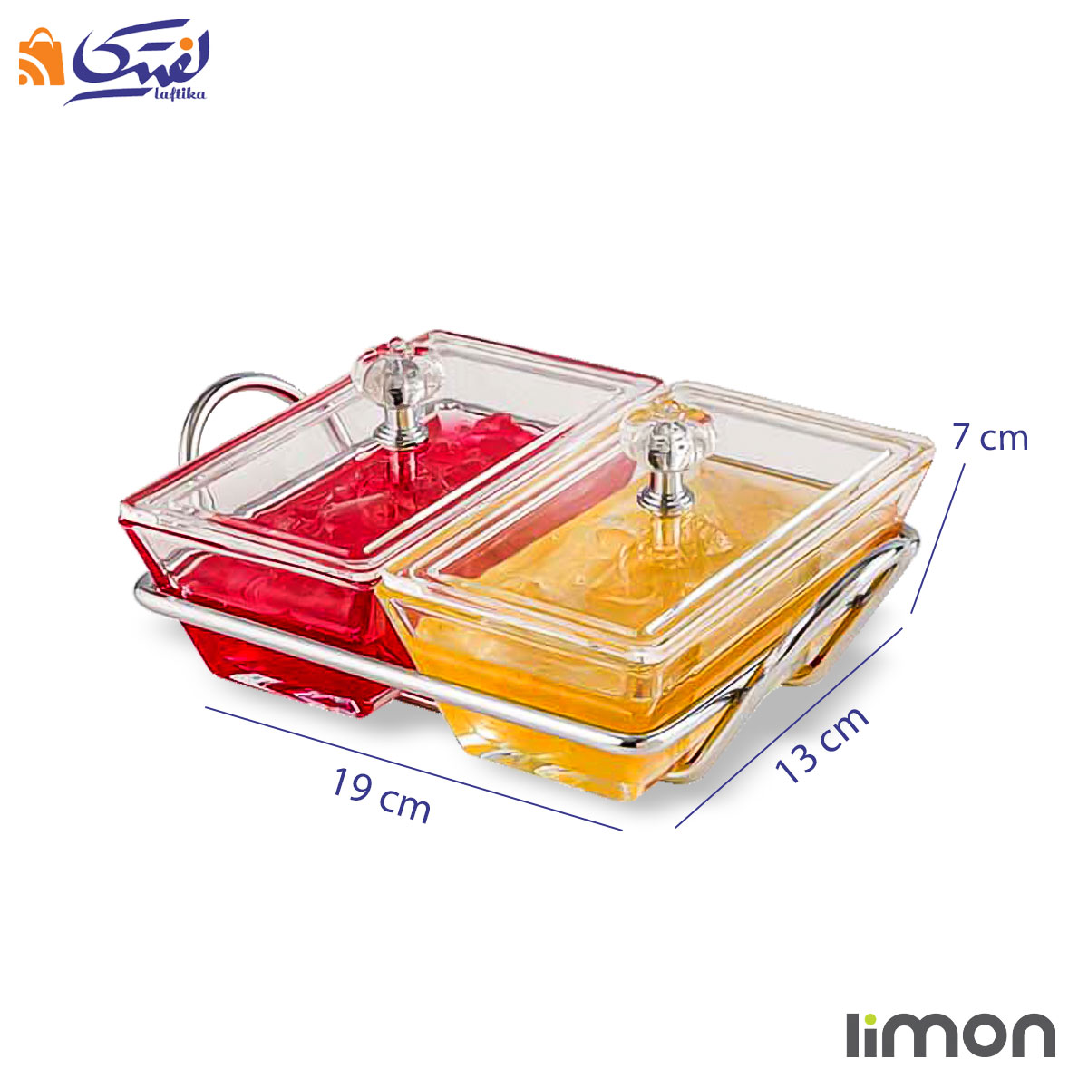 اردورخوری شیشه ای لیمون مستطیل 2 خانه 2103