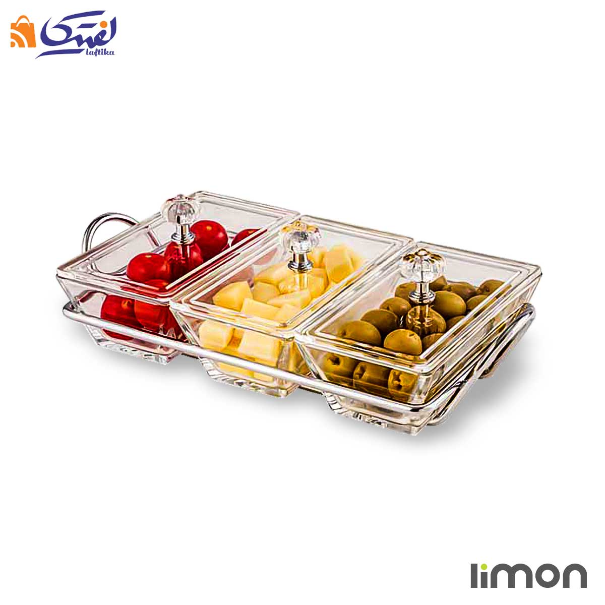 اردور خوری شیشه ای 3 خانه لیمون کد 2104