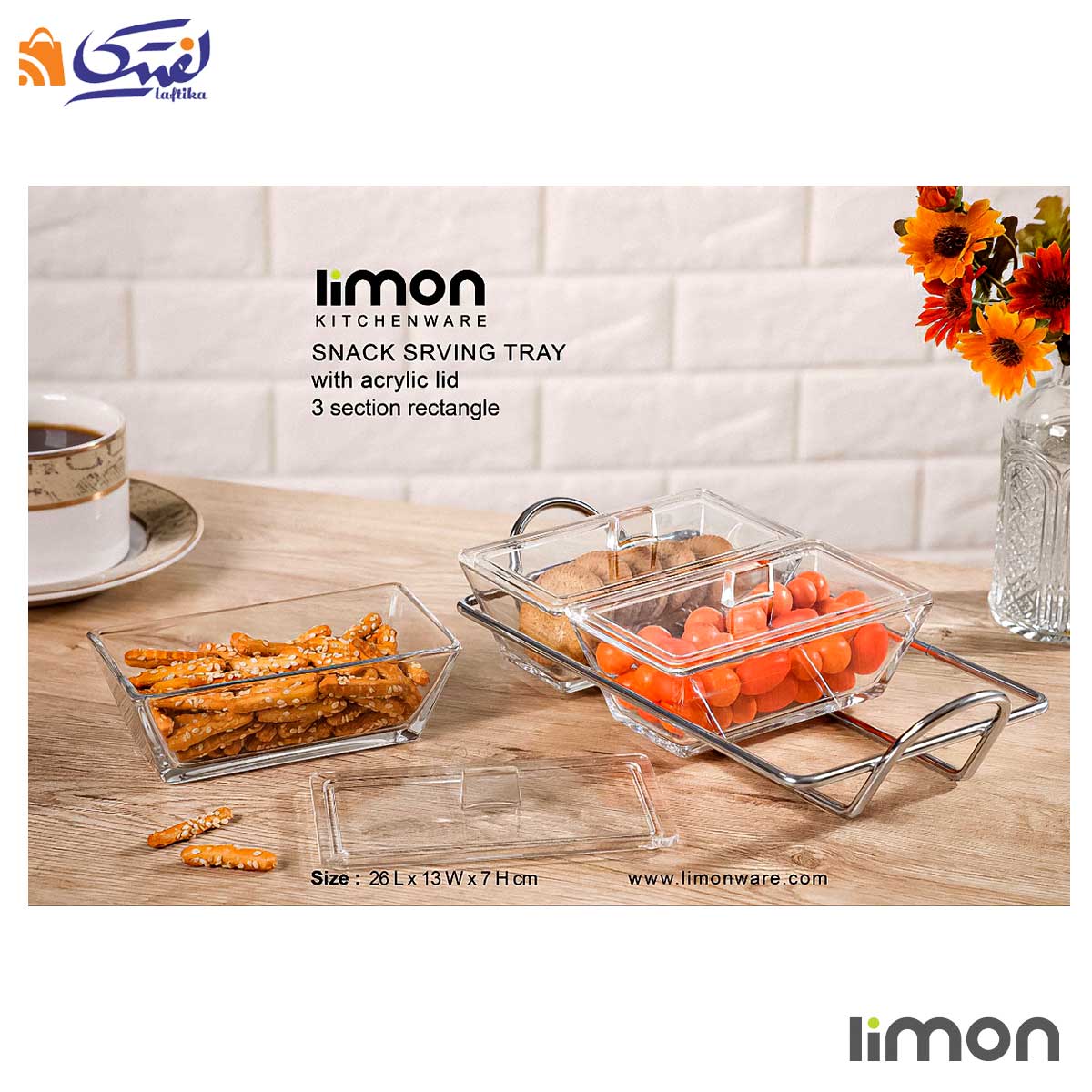 اردور خوری شیشه ای 3 خانه لیمون کد 2104