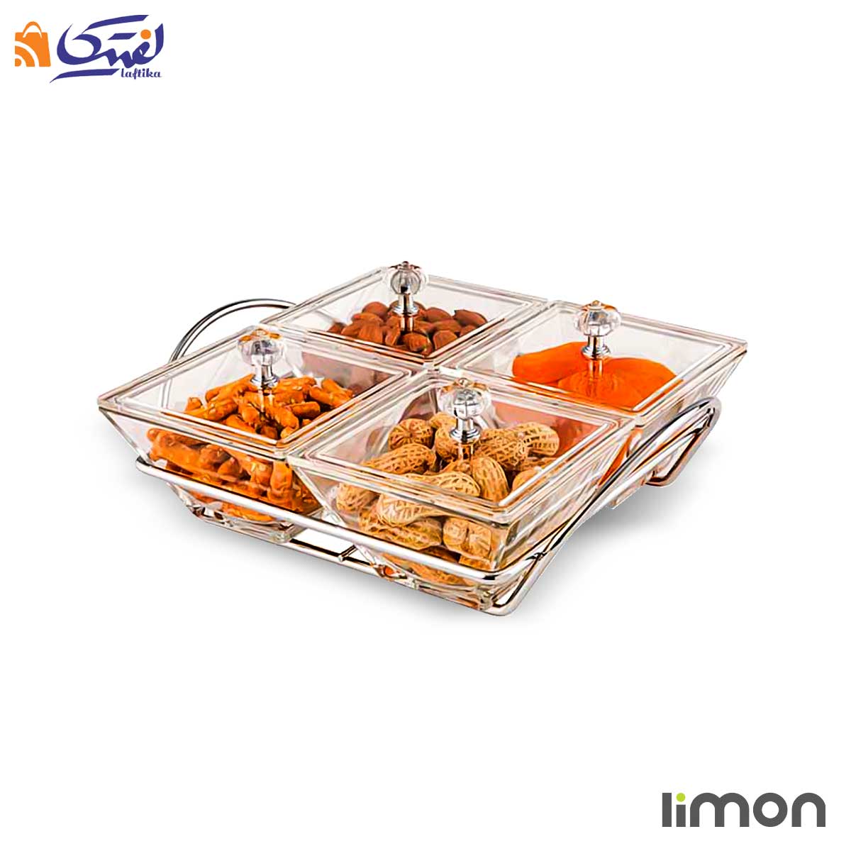 اردورخوری شیشه ای لیمون مربع 4 خانه 2108