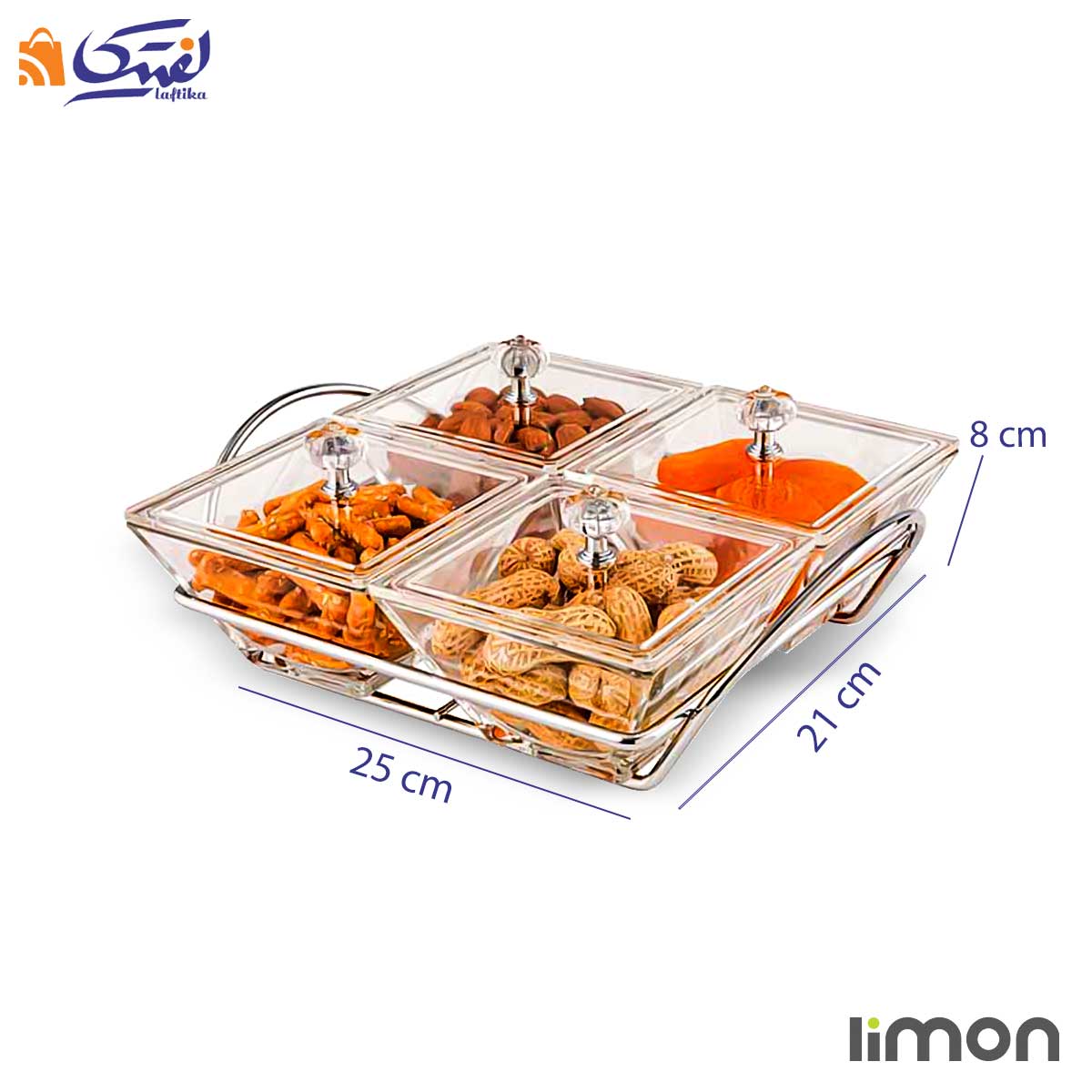 اردورخوری شیشه ای لیمون مربع