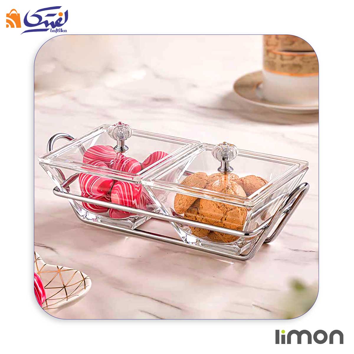 اردورخوری شیشه ای لیمون مربع