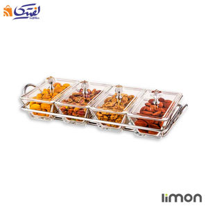 اردورخوری شیشه ای لیمون مستطیل 4 خانه 2105