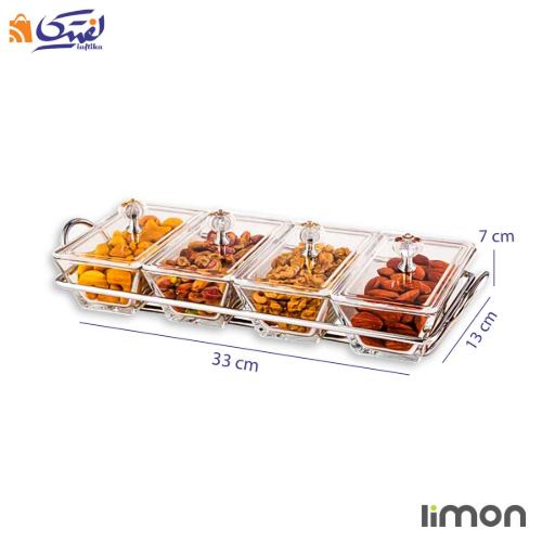 اردورخوری شیشه ای لیمون مستطیل 4 خانه 2105