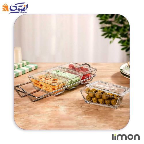 اردورخوری شیشه ای لیمون مستطیل 4 خانه 2105